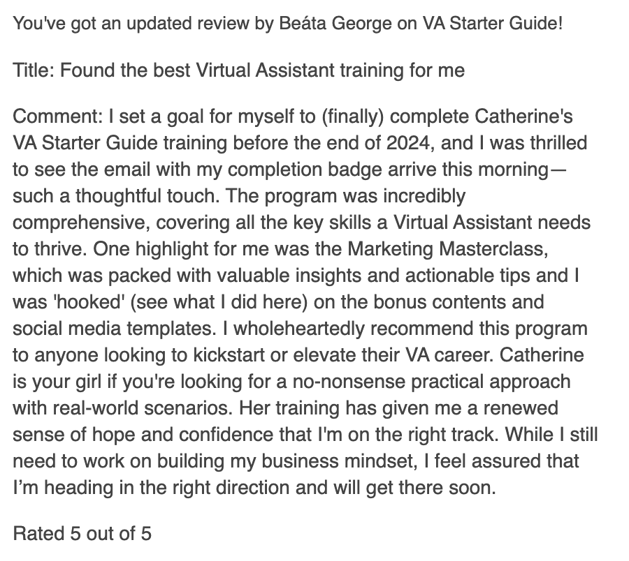 VA Starter Guide Reviews